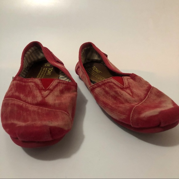TOMS alpagata canvas loafers in distressed red - Picture 2 of 7
